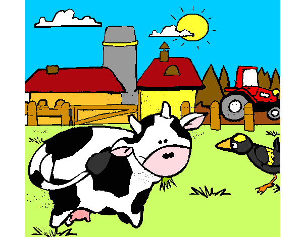 Dibujo Vaca en la granja pintado por aletxa