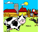 Dibujo Vaca en la granja pintado por aletxa