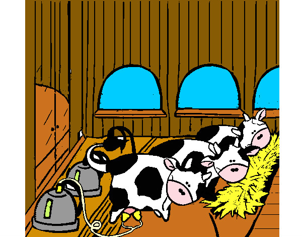Dibujo Vacas en el establo pintado por aletxa
