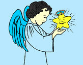 Dibujo Ángel y estrella pintado por lino30