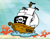 Dibujo Barco de piratas pintado por nicknico