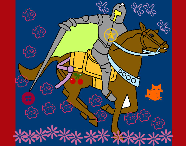 Dibujo Caballero a caballo IV pintado por JazMKC