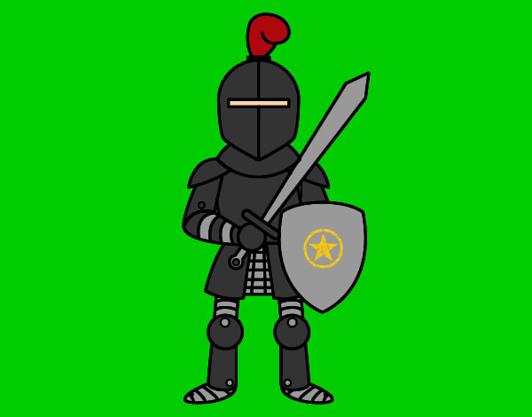Dibujo Caballero con espada y escudo pintado por JOHA2