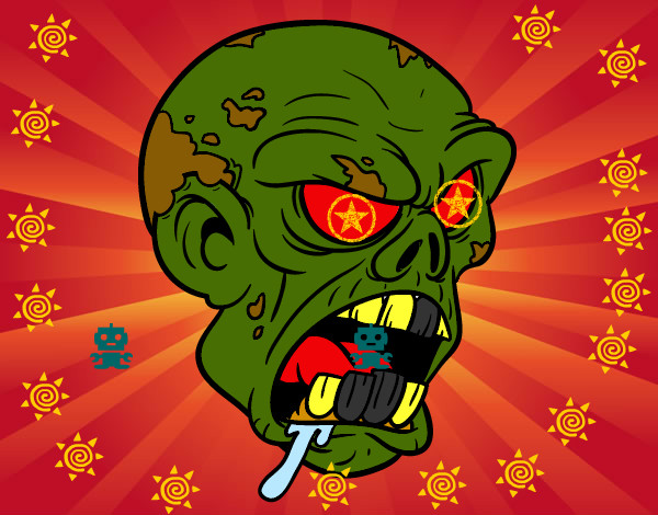 Dibujo Cabeza de zombi pintado por AxelTorres