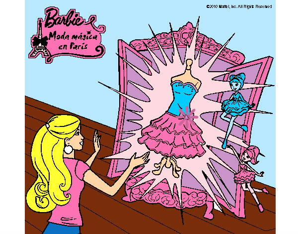 Dibujo El vestido mágico de Barbie pintado por liliatura