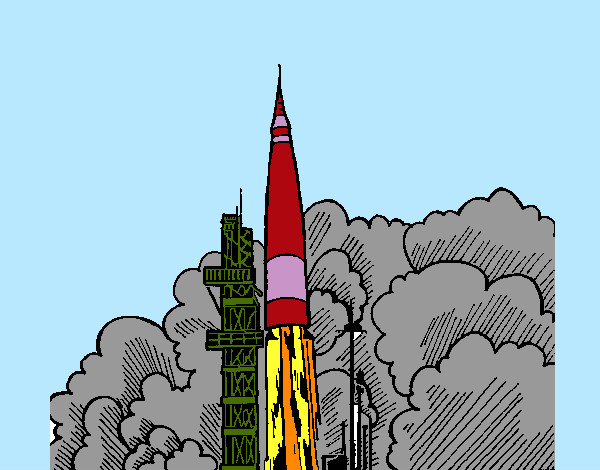 Dibujo Lanzamiento cohete pintado por sofia2000