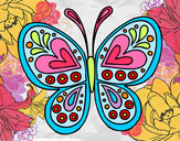 Dibujo Mandala mariposa pintado por dibus11