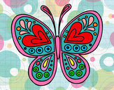 Dibujo Mandala mariposa pintado por Maval
