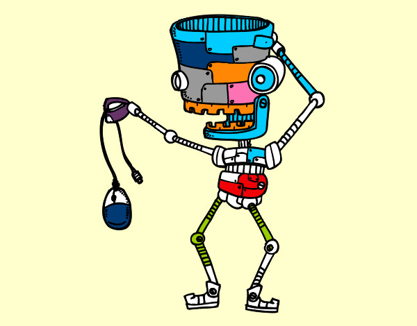 Dibujo Robot con un ratón pintado por JazMKC