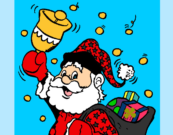 Dibujo Santa Claus y su campana pintado por cecy_2255