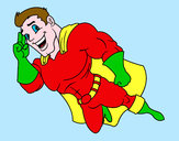 Dibujo Superhéroe volando pintado por AxelTorres