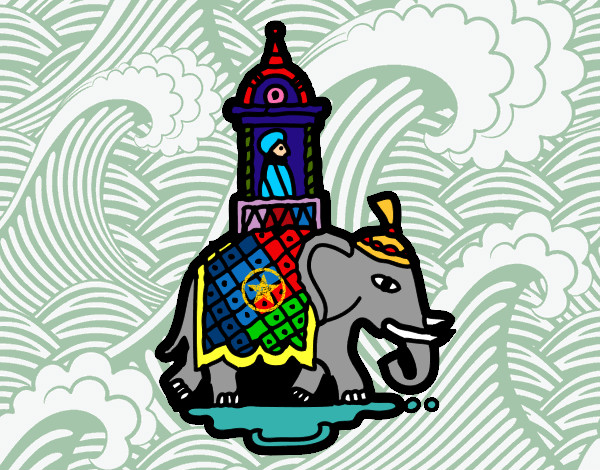 Dibujo Taxi-elefante pintado por pingo