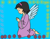 Dibujo Ángel orando pintado por anjuguca