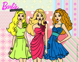 Dibujo Barbie y sus amigas vestidas de fiesta pintado por Nataliiaa