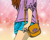 Dibujo Chica con bolso pintado por Marini
