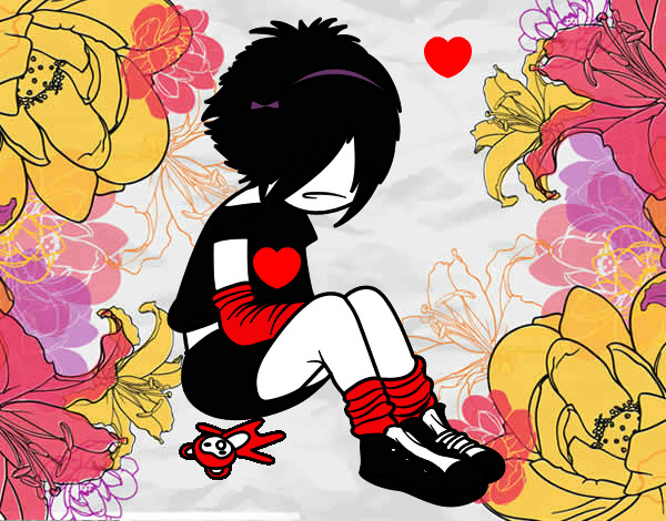 Dibujo Chica EMO pintado por Nicole234