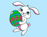 Dibujo Conejo con huevo de pascua pintado por SweetLips