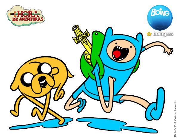 Dibujo Finn y Jake pintado por wuill