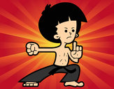 Dibujo Luchador de kung-fu pintado por poochie