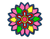 Dibujo Mándala con forma de flor weiss pintado por emiliana