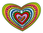 Dibujo Mandala corazón pintado por emiliana