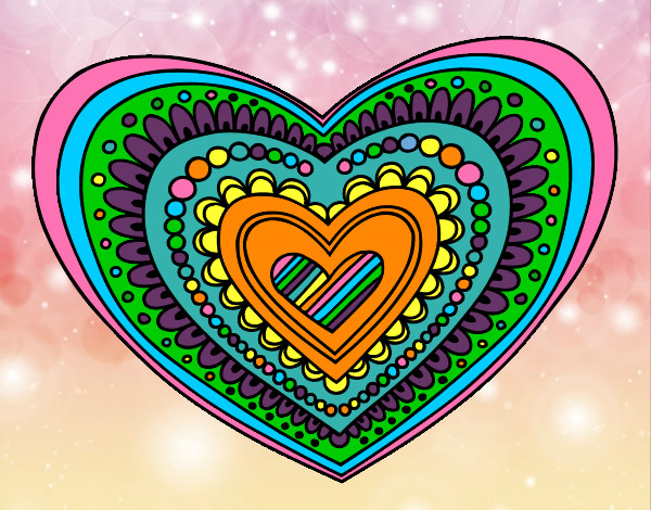 Dibujo Mandala corazón pintado por noelia12