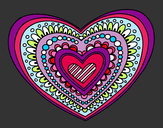 Dibujo Mandala corazón pintado por okidaz