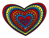 Dibujo Mandala corazón pintado por pudin
