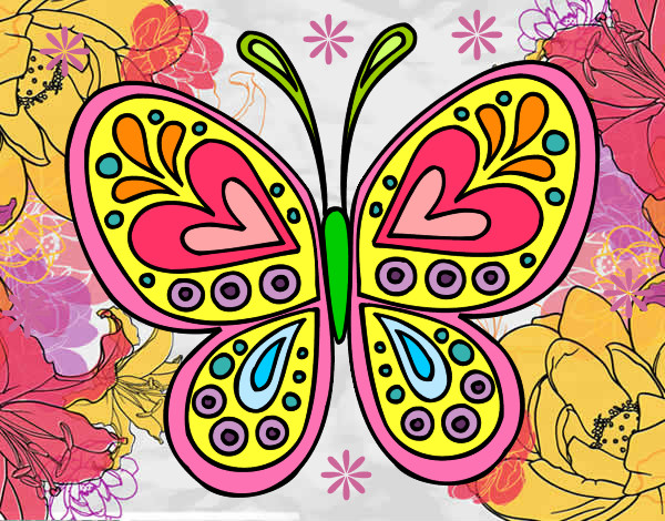 Dibujo Mandala mariposa pintado por Luz-solar