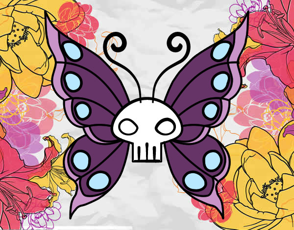 Dibujo Mariposa Emo pintado por Yaz11