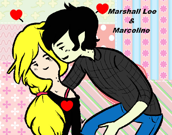 Dibujo Marshall Lee y Marceline pintado por Nicole234