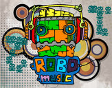 Dibujo Robot music pintado por estebitaXD