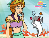 Dibujo Sirena con delfín pintado por Eevee007