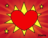 Dibujo Sol en forma de corazón pintado por Quira