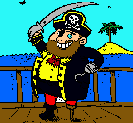 Dibujo Pirata a bordo pintado por alamo