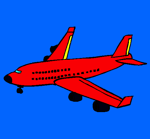 Dibujo Avión de pasajeros pintado por alamo