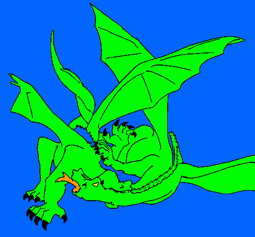 Dibujo Dragón lamiéndose pintado por alamo