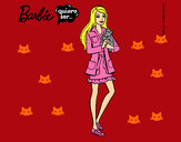 Dibujo Barbie con un gatito pintado por kityflu15