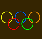 Dibujo Anillas de los juegos olimpícos pintado por alamo