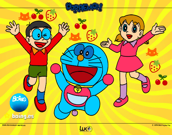 Dibujo Doraemon y amigos pintado por Margaguapa
