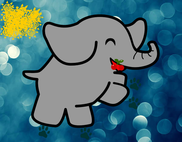 Dibujo Elefante bailarín pintado por pricoli