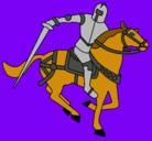 Dibujo Caballero a caballo IV pintado por alamo