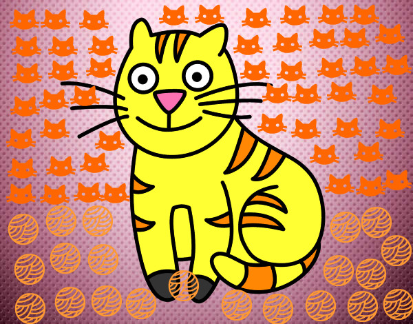 Dibujo Gato simpático pintado por pricoli