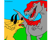 Dibujo Lucha de dinosaurios pintado por jhonathan6