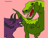Dibujo Lucha de dinosaurios pintado por pichifranc