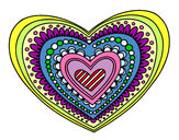 Dibujo Mandala corazón pintado por fabian64