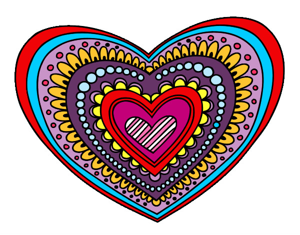 Dibujo Mandala corazón pintado por Rosana04