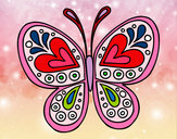 Dibujo Mandala mariposa pintado por alumine