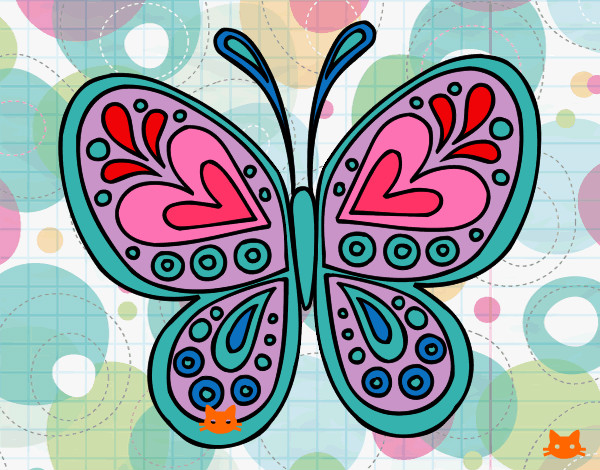 Dibujo Mandala mariposa pintado por pinkyrose