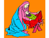 Dibujo Nacimiento del niño Jesús pintado por annipaola